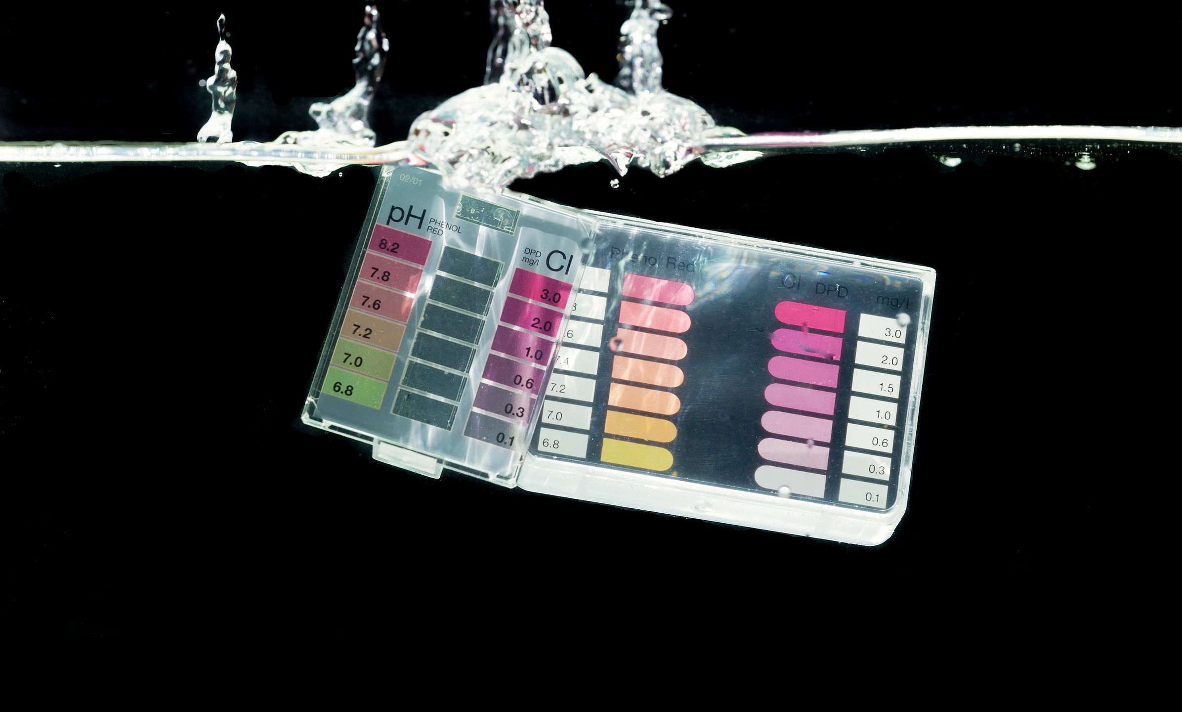 Pool Chemistry is comprised of 5 key elements: PH, Alkalinity, Chlorine, Calcium Hardness & Cyanuric Acid. The most common way to test for these chemical levels requires a Taylor or Lamotte test kit similar to the one shown above. This particular unit utilizes "Drop Testing." This is one of the simplest method to test your pool chemistry - and we can show you how it's done!